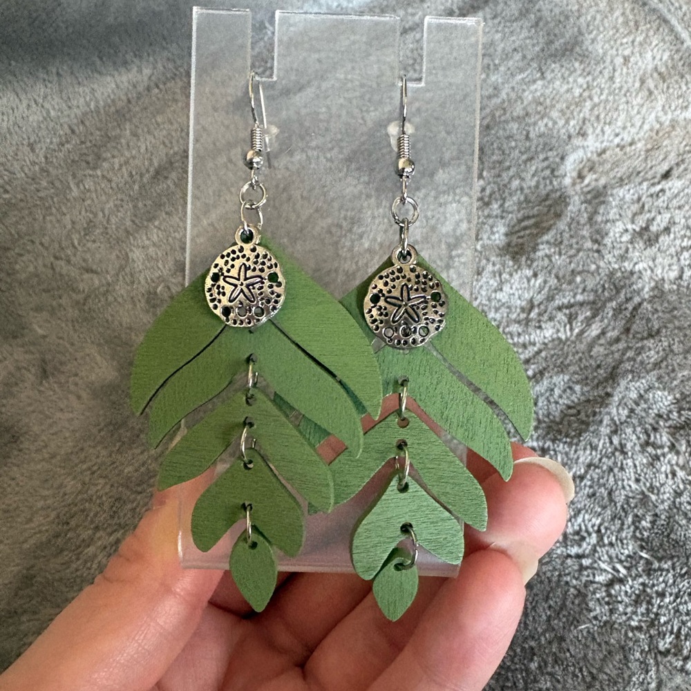 “Palm Trees and Sand Dollars” Earrings